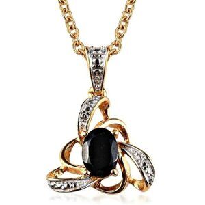 Australian Black Tourmaline ✦ Celtic Pendant ✦ .75CTW ✦ 14K/925 ✦ 20" Chain NWT